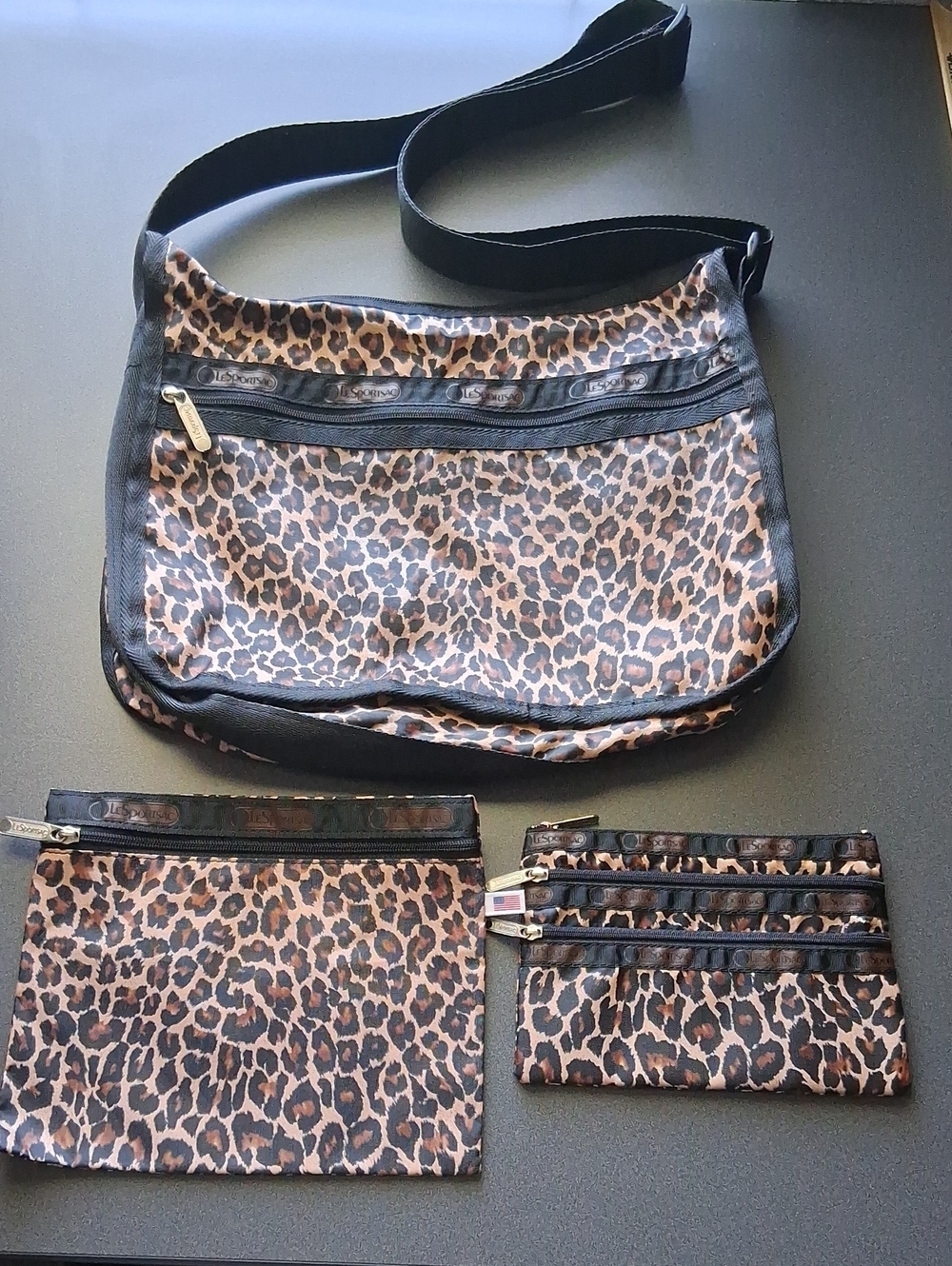 Less Sports Sac Leopard Print Bag With Matching RFID & Pouch